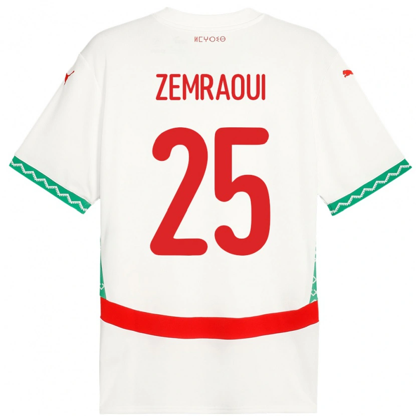 Danxen Women Morocco Oussama Zemraoui #25 White Away Jersey 24-26 T-Shirt