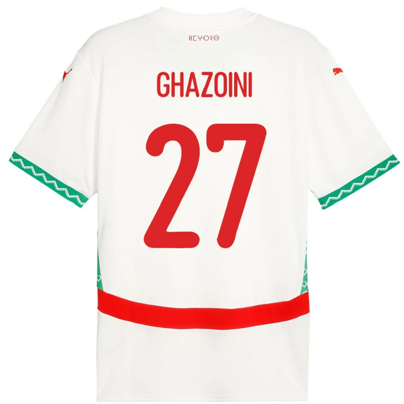 Danxen Women Morocco Amine Ghazoini #27 White Away Jersey 24-26 T-Shirt