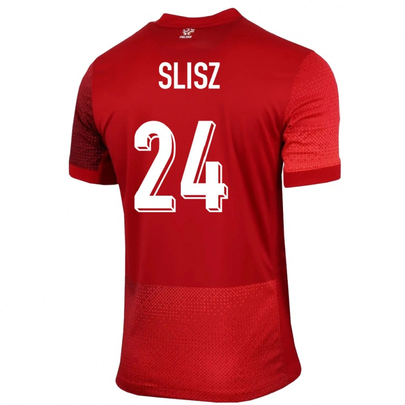 Danxen Women Poland Bartosz Slisz #24 Red Away Jersey 24-26 T-Shirt