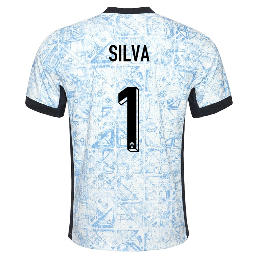 Danxen Women Portugal Francisco Silva #1 Cream Blue Away Jersey 24-26 T-Shirt