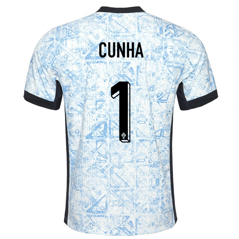 Danxen Women Portugal Romário Cunha #1 Cream Blue Away Jersey 24-26 T-Shirt