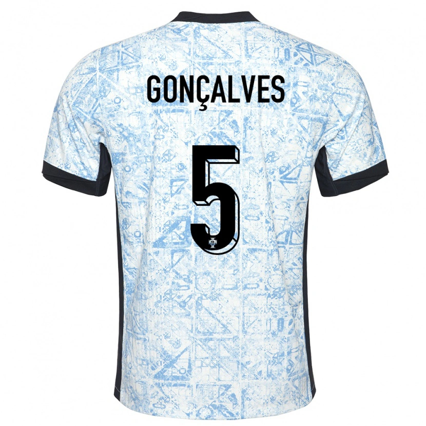 Danxen Women Portugal Martim Gonçalves #5 Cream Blue Away Jersey 24-26 T-Shirt