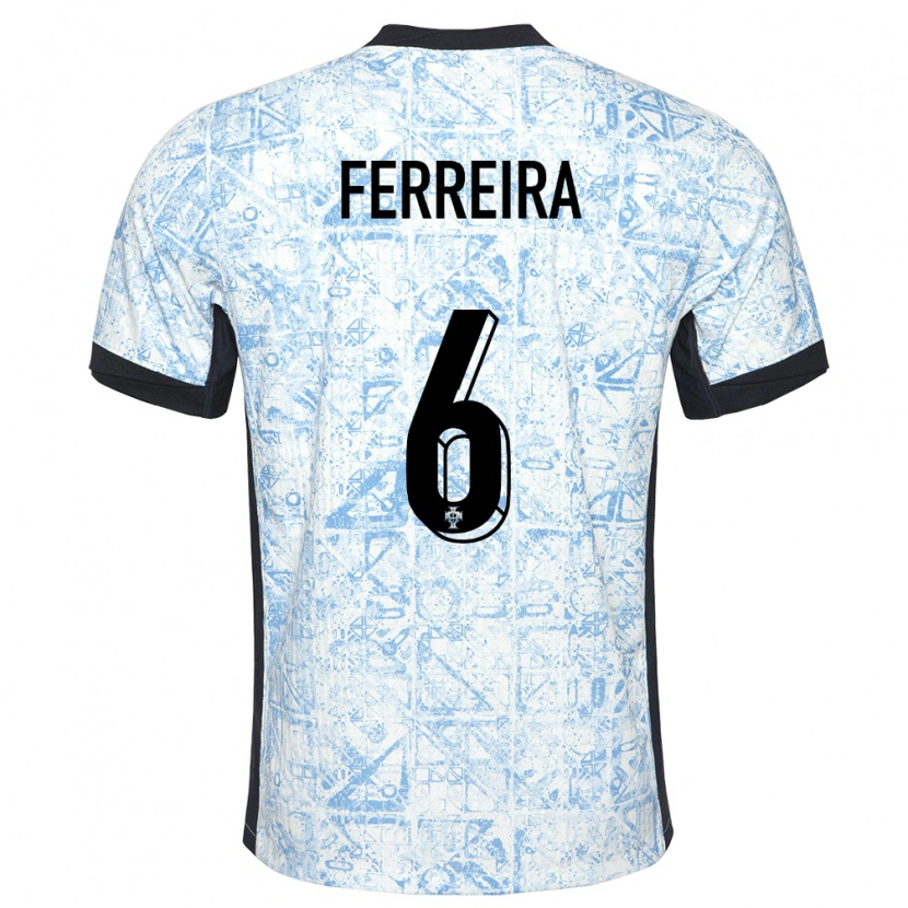 Danxen Women Portugal Martim Ferreira #6 Cream Blue Away Jersey 24-26 T-Shirt