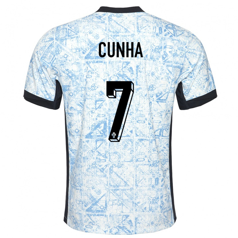 Danxen Women Portugal Duarte Cunha #7 Cream Blue Away Jersey 24-26 T-Shirt