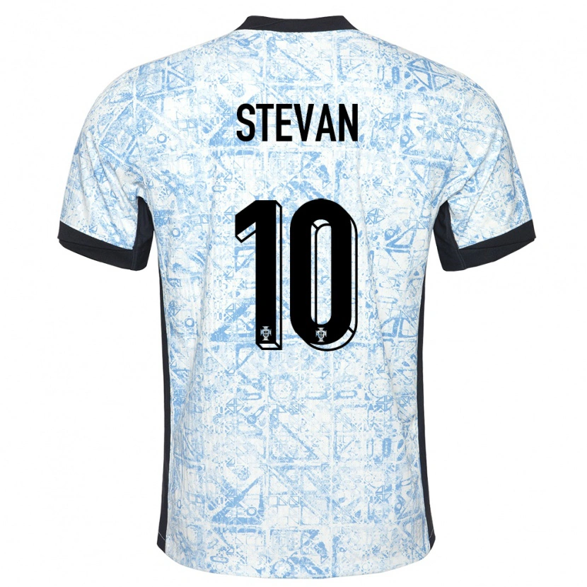 Danxen Women Portugal Stevan #10 Cream Blue Away Jersey 24-26 T-Shirt