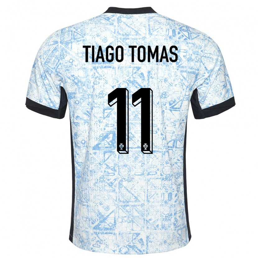 Danxen Women Portugal Tiago Tomás #11 Cream Blue Away Jersey 24-26 T-Shirt