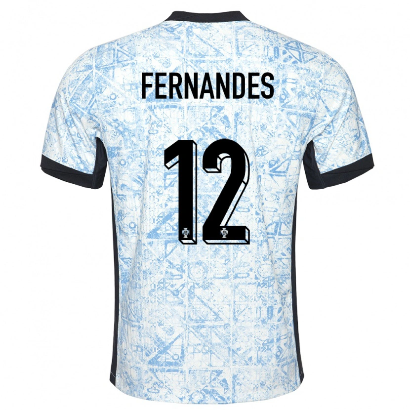 Danxen Women Portugal Diogo Fernandes #12 Cream Blue Away Jersey 24-26 T-Shirt
