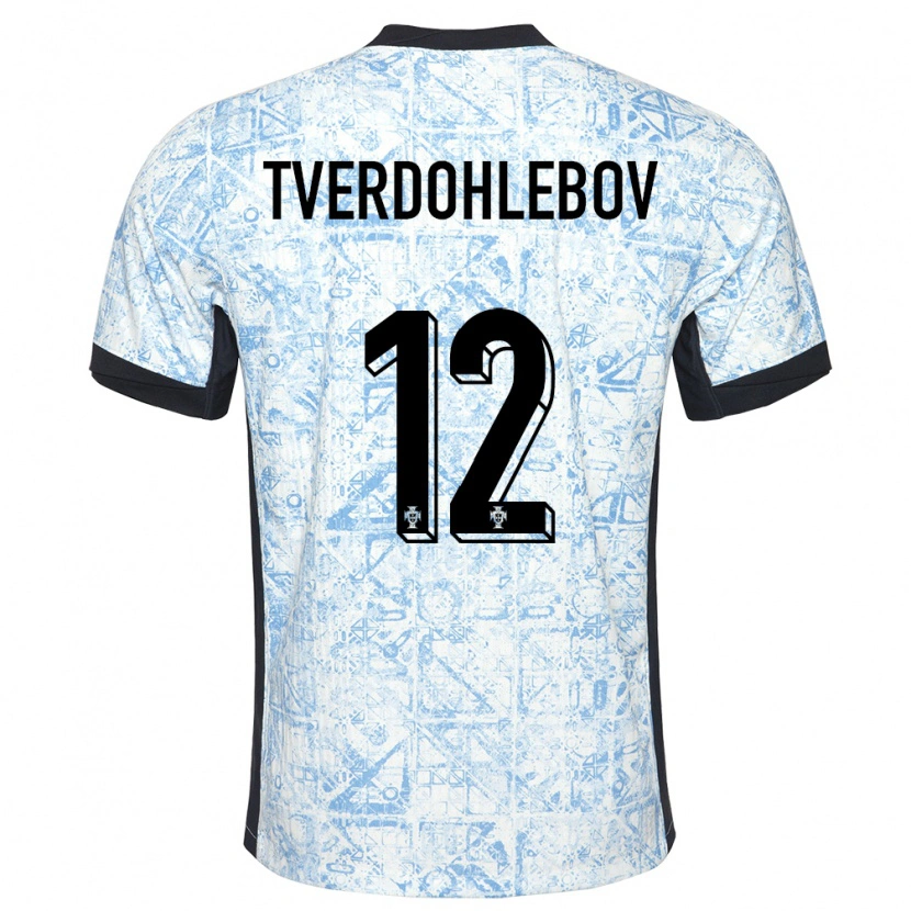 Danxen Women Portugal Alex Tverdohlebov #12 Cream Blue Away Jersey 24-26 T-Shirt
