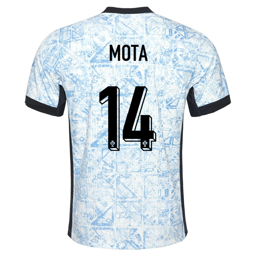 Danxen Women Portugal Edgar Mota #14 Cream Blue Away Jersey 24-26 T-Shirt