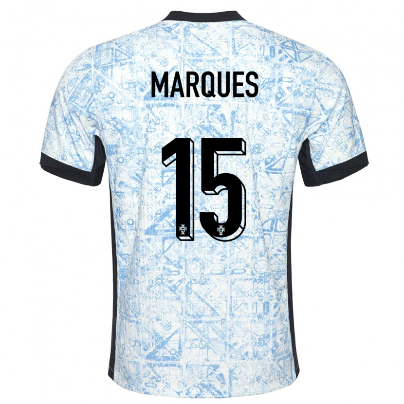 Danxen Women Portugal Christian Marques #15 Cream Blue Away Jersey 24-26 T-Shirt