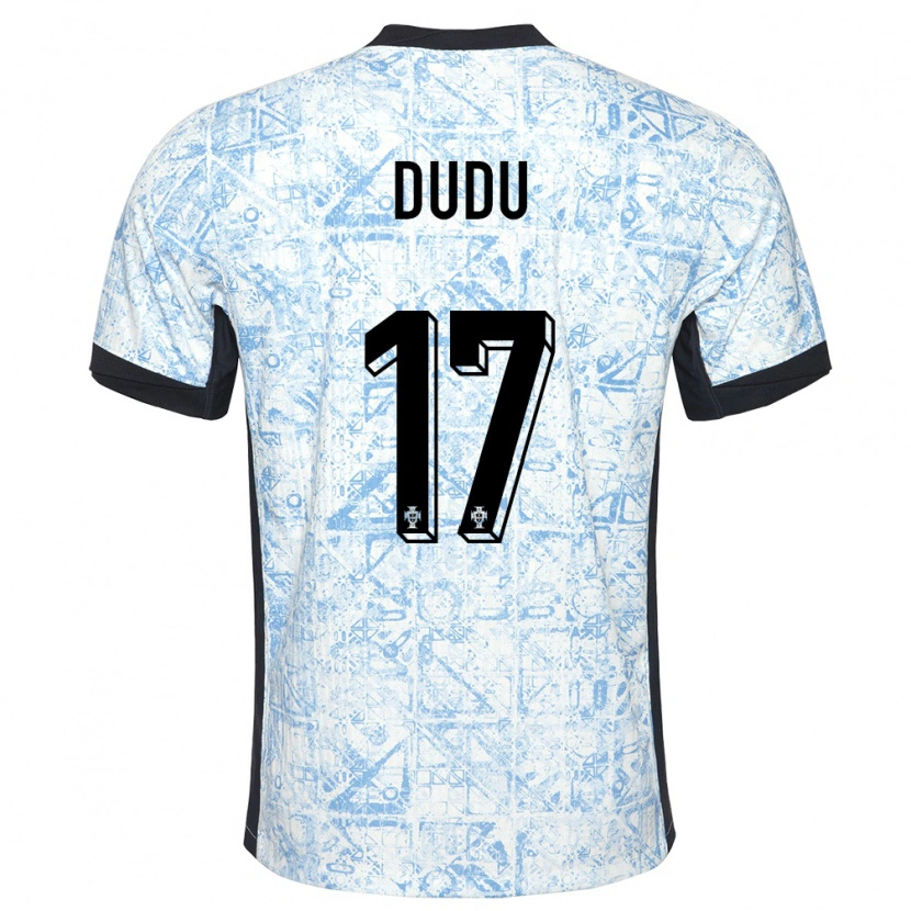 Danxen Women Portugal Dudu #17 Cream Blue Away Jersey 24-26 T-Shirt