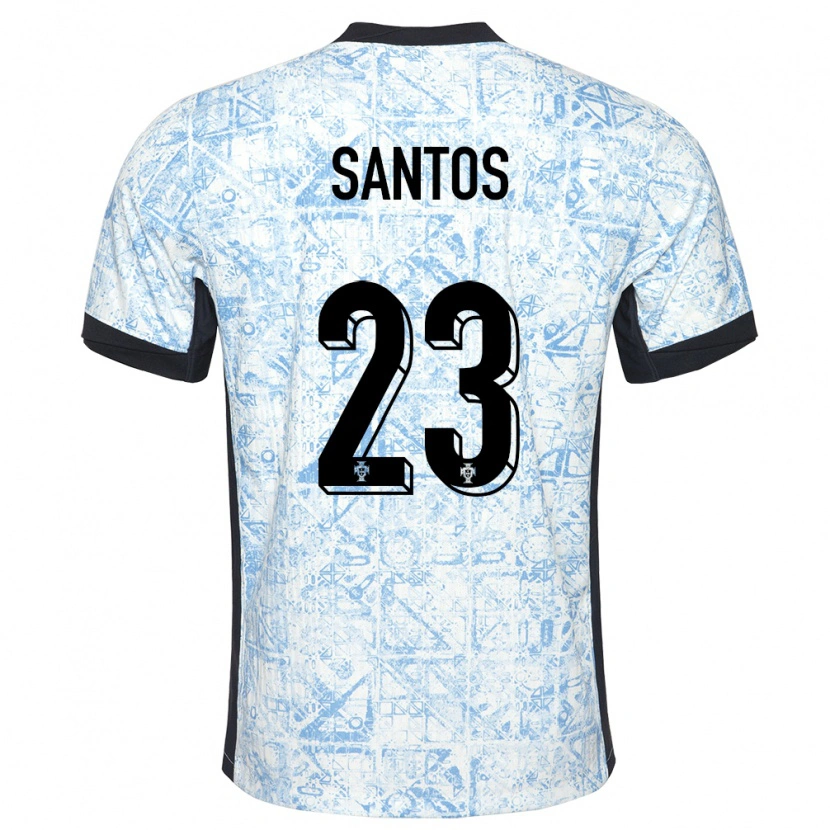 Danxen Women Portugal Leandro Santos #23 Cream Blue Away Jersey 24-26 T-Shirt