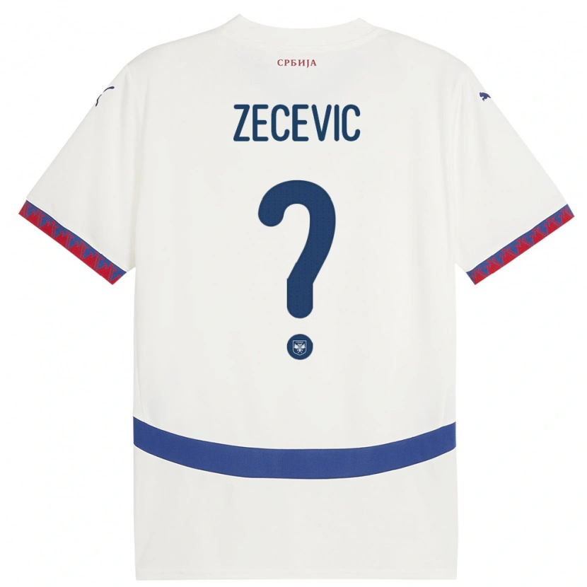 Danxen Women Serbia Nikola Zecevic #0 White Away Jersey 24-26 T-Shirt