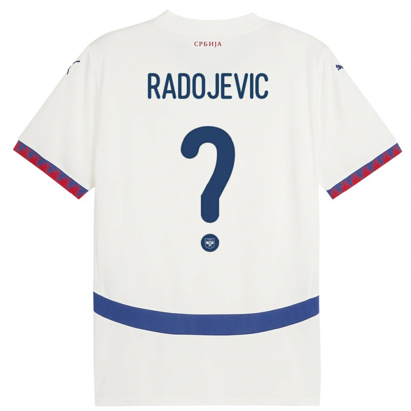 Danxen Women Serbia Viktor Radojevic #0 White Away Jersey 24-26 T-Shirt