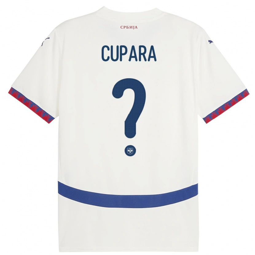 Danxen Women Serbia Dusan Cupara #0 White Away Jersey 24-26 T-Shirt