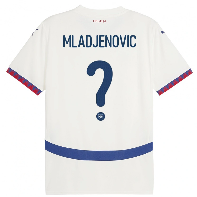 Danxen Women Serbia Uros Mladjenovic #0 White Away Jersey 24-26 T-Shirt