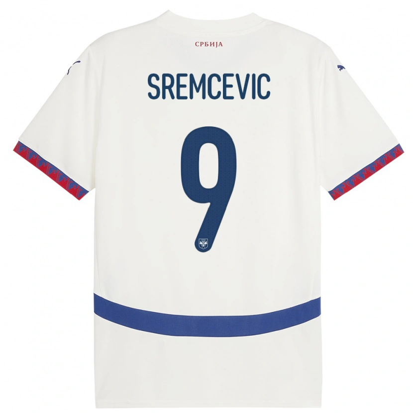Danxen Women Serbia Uros Sremcevic #9 White Away Jersey 24-26 T-Shirt