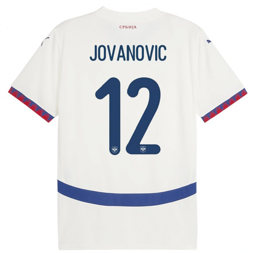 Danxen Women Serbia Vukasin Jovanovic #12 White Away Jersey 24-26 T-Shirt
