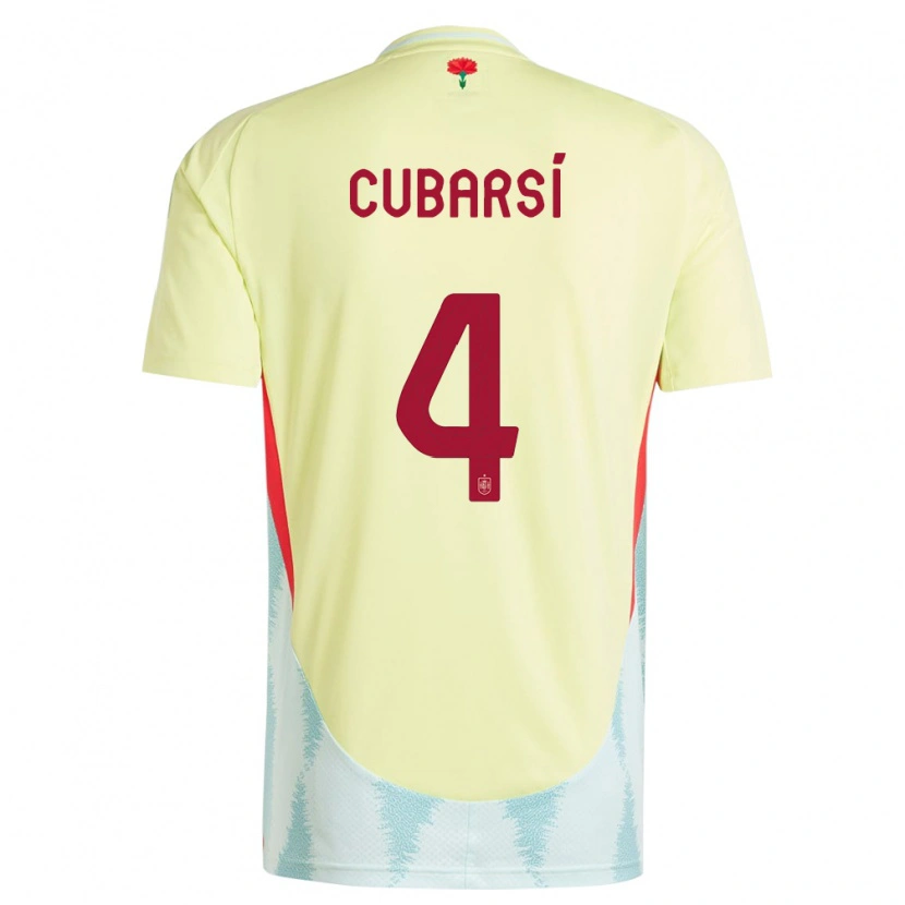 Danxen Women Spain Pau Cubarsí #4 Yellow Away Jersey 24-26 T-Shirt