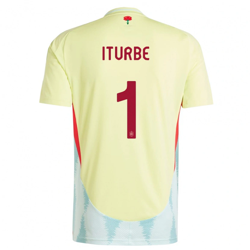 Danxen Women Spain Alejandro Iturbe #1 Yellow Away Jersey 24-26 T-Shirt