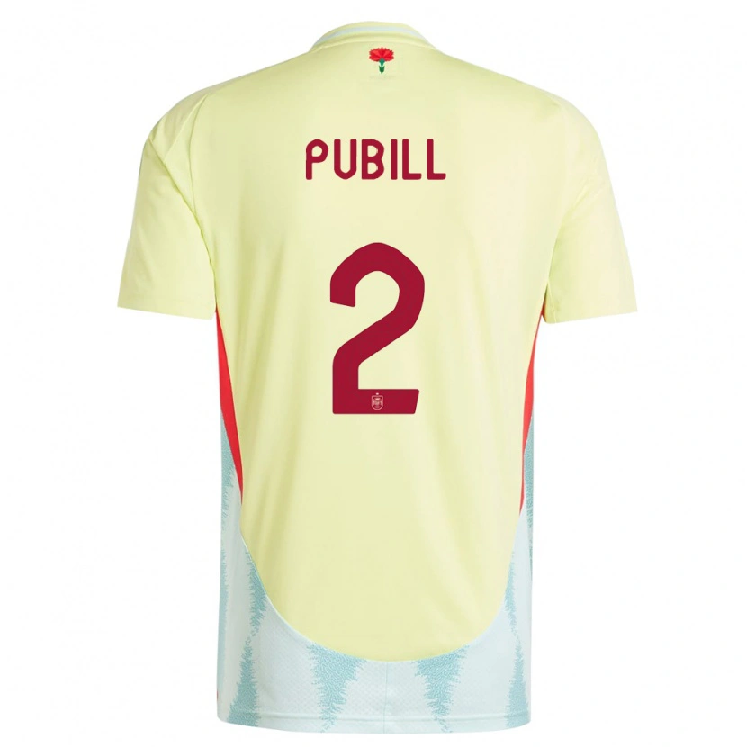 Danxen Women Spain Marc Pubill #2 Yellow Away Jersey 24-26 T-Shirt