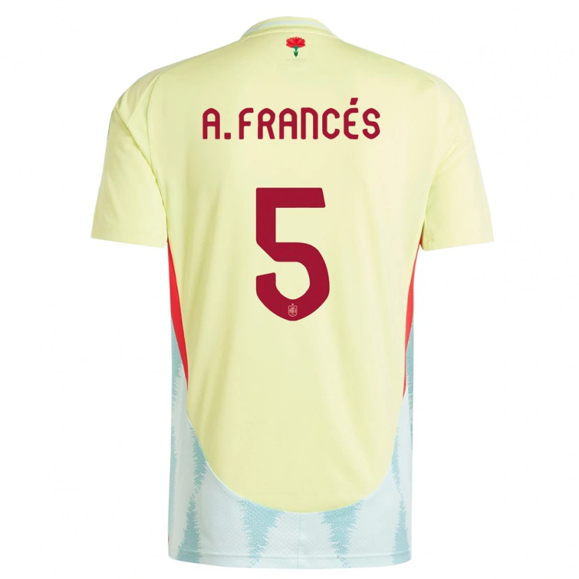 Danxen Women Spain Alejandro Francés #5 Yellow Away Jersey 24-26 T-Shirt