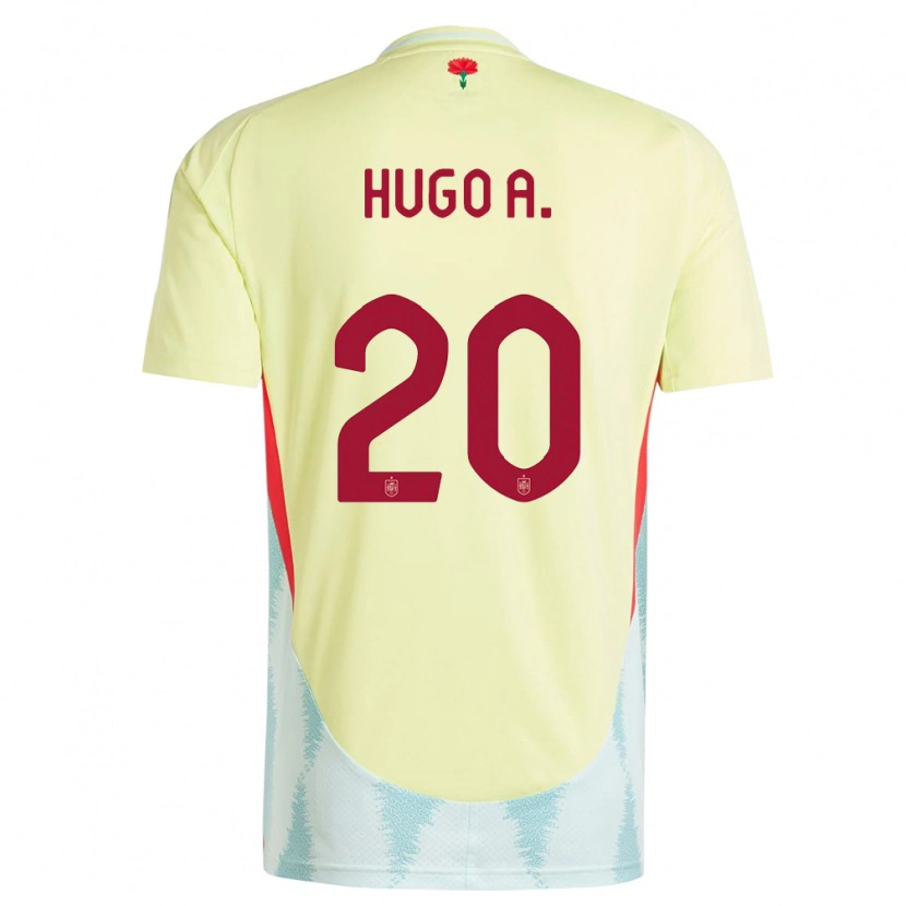 Danxen Women Spain Hugo Álvarez #20 Yellow Away Jersey 24-26 T-Shirt