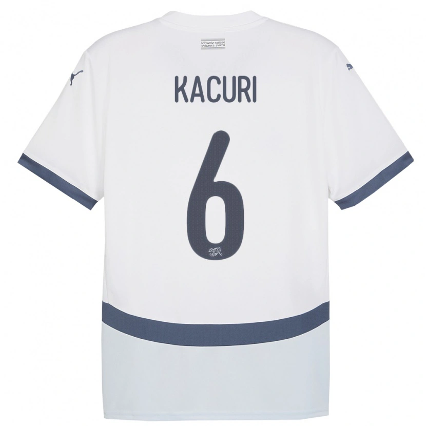 Danxen Women Switzerland Dion Kacuri #6 White Away Jersey 24-26 T-Shirt
