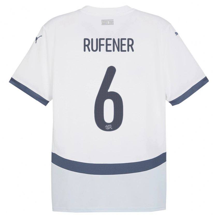 Danxen Women Switzerland Elio Rufener #6 White Away Jersey 24-26 T-Shirt