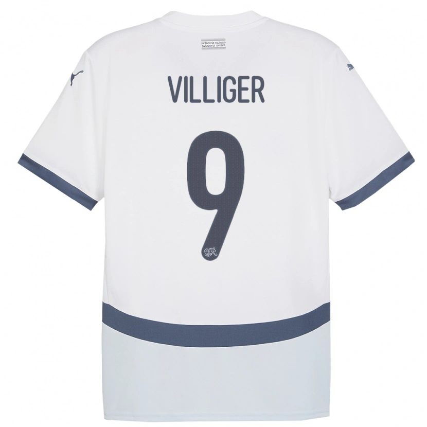 Danxen Women Switzerland Lars Villiger #9 White Away Jersey 24-26 T-Shirt