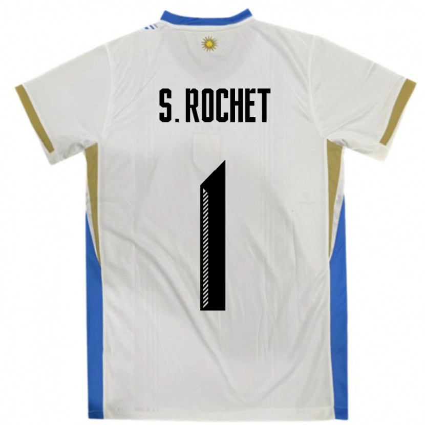 Danxen Women Uruguay Sergio Rochet #1 White Blue Away Jersey 24-26 T-Shirt