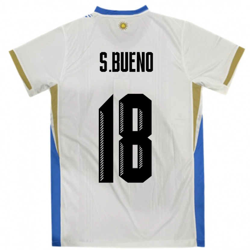 Danxen Women Uruguay Santiago Bueno #18 White Blue Away Jersey 24-26 T-Shirt