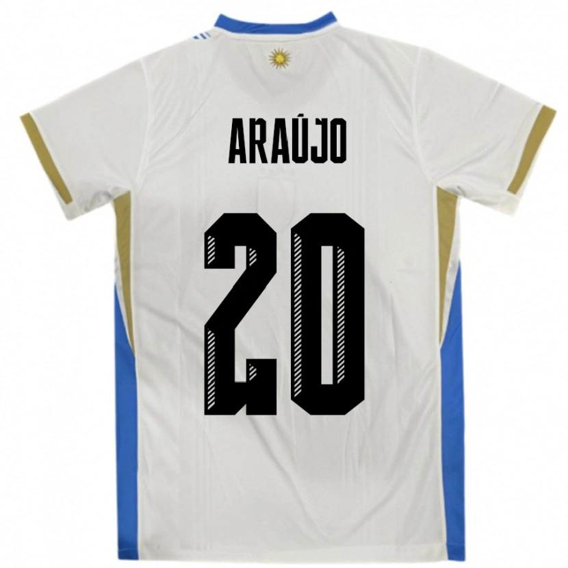 Danxen Women Uruguay Maxi Araújo #20 White Blue Away Jersey 24-26 T-Shirt