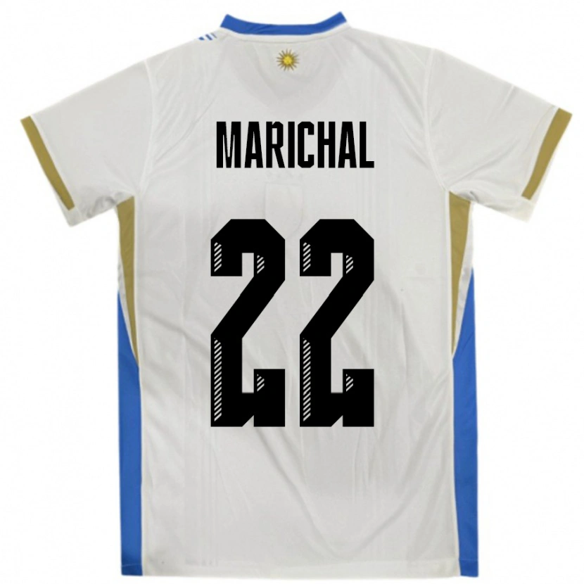 Danxen Women Uruguay Nicolás Marichal #22 White Blue Away Jersey 24-26 T-Shirt