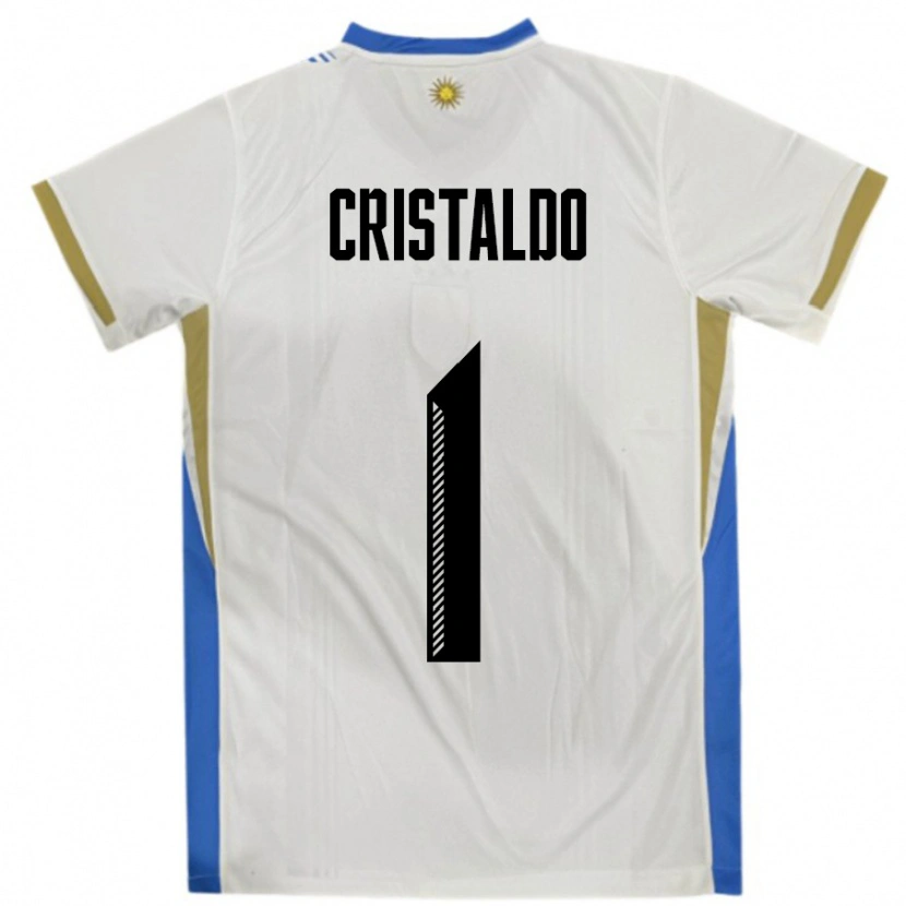 Danxen Women Uruguay Fabian Cristaldo #1 White Blue Away Jersey 24-26 T-Shirt