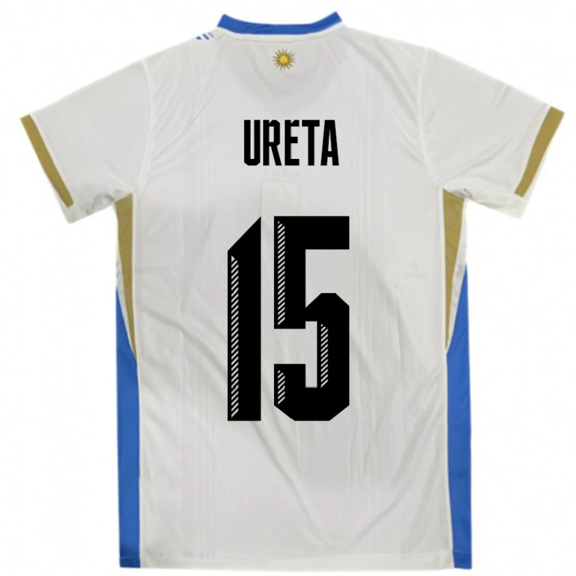 Danxen Women Uruguay Mateo Ureta #15 White Blue Away Jersey 24-26 T-Shirt