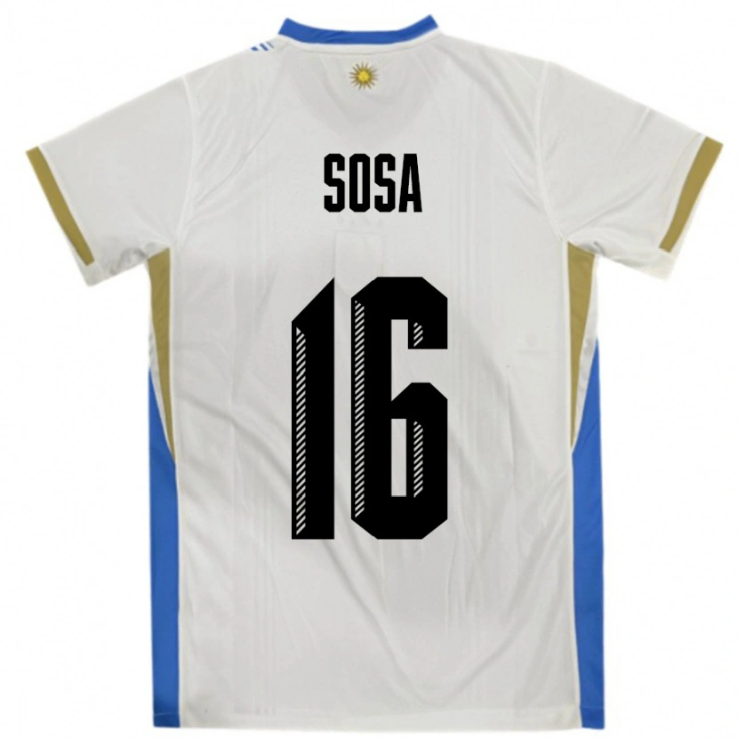 Danxen Women Uruguay Santiago Sosa #16 White Blue Away Jersey 24-26 T-Shirt