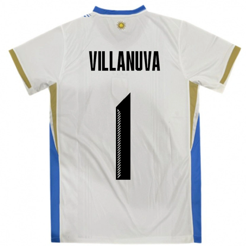 Danxen Women Uruguay Josefina Villanuva #1 White Blue Away Jersey 24-26 T-Shirt