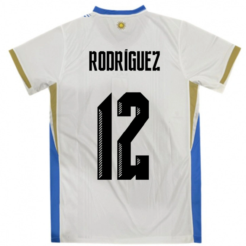 Danxen Women Uruguay Randall Rodriguez #12 White Blue Away Jersey 24-26 T-Shirt