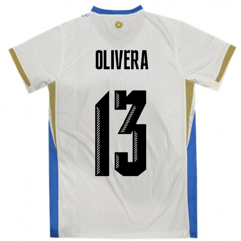 Danxen Women Uruguay Sofia Olivera #13 White Blue Away Jersey 24-26 T-Shirt