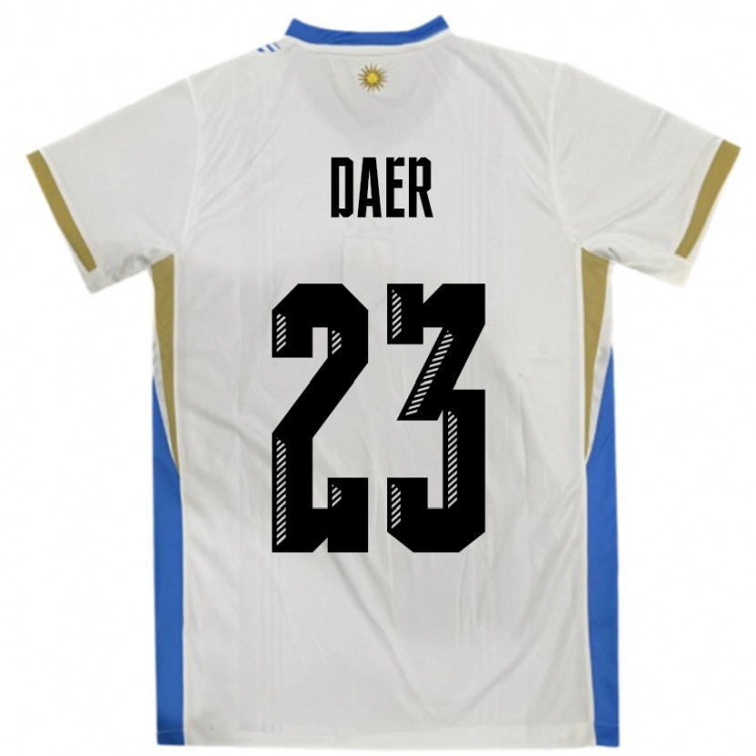 Danxen Women Uruguay Zulma Daer #23 White Blue Away Jersey 24-26 T-Shirt