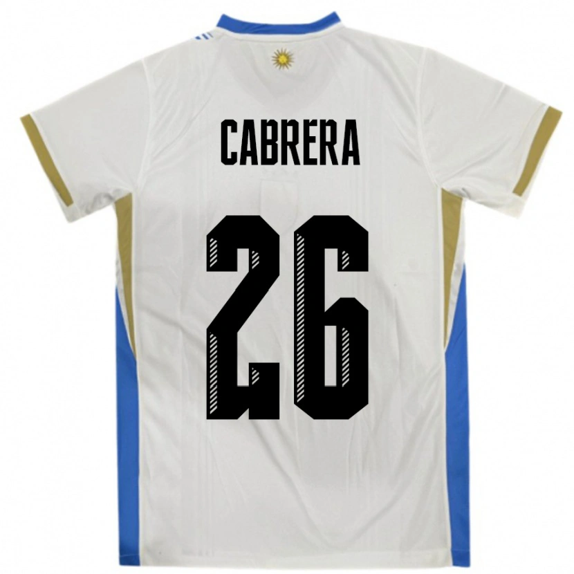 Danxen Women Uruguay Leandro Cabrera #26 White Blue Away Jersey 24-26 T-Shirt