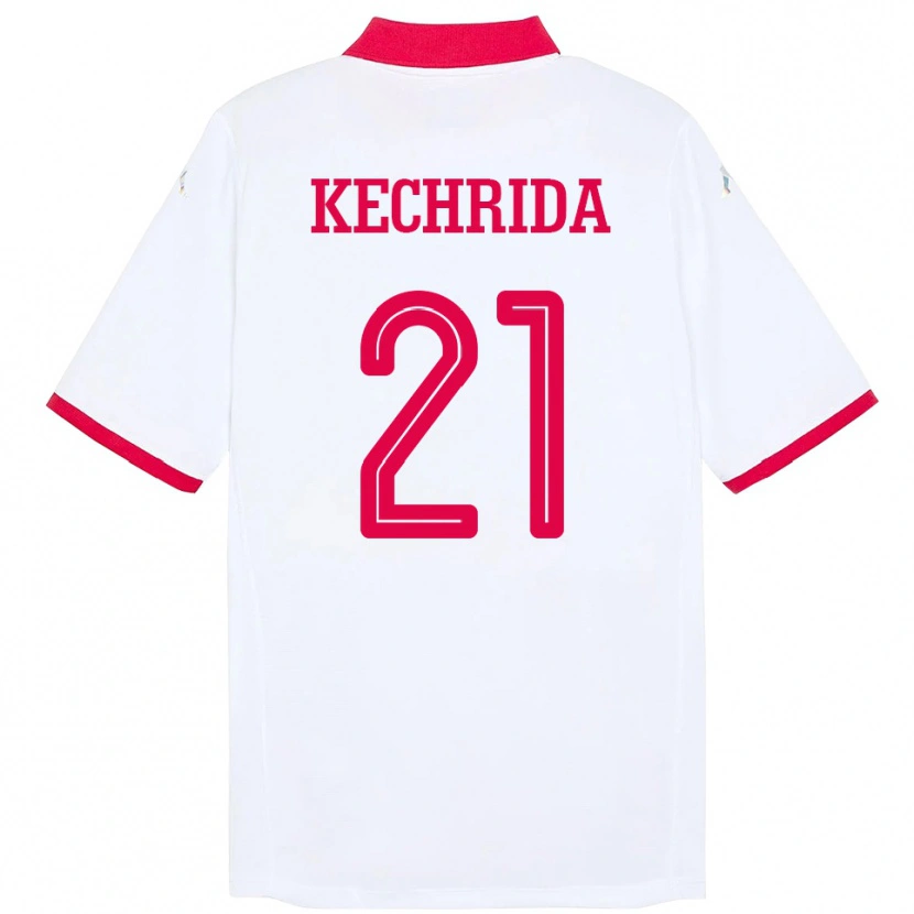 Danxen Women Tunisia Wajdi Kechrida #21 White Away Jersey 24-26 T-Shirt