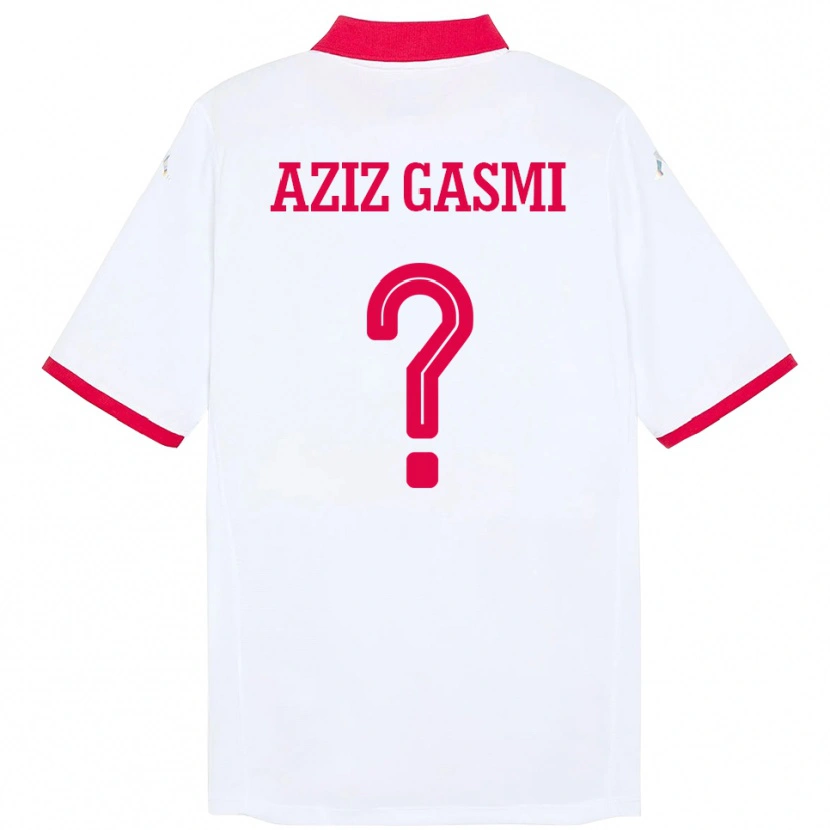 Danxen Women Tunisia Mohamd Aziz Gasmi #0 White Away Jersey 24-26 T-Shirt