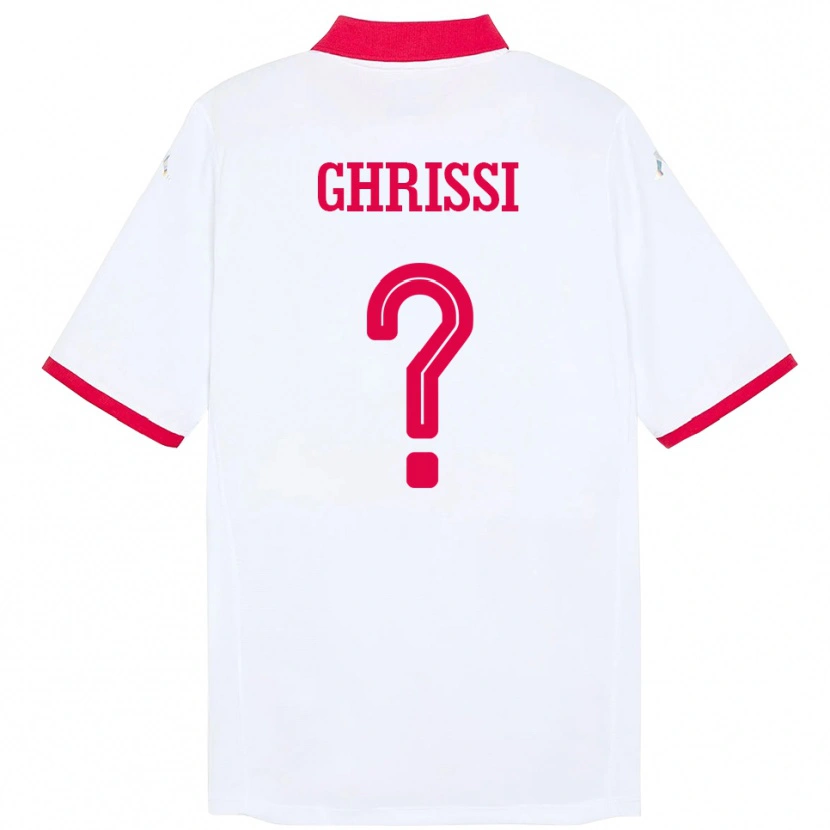 Danxen Women Tunisia Achref Ghrissi #0 White Away Jersey 24-26 T-Shirt