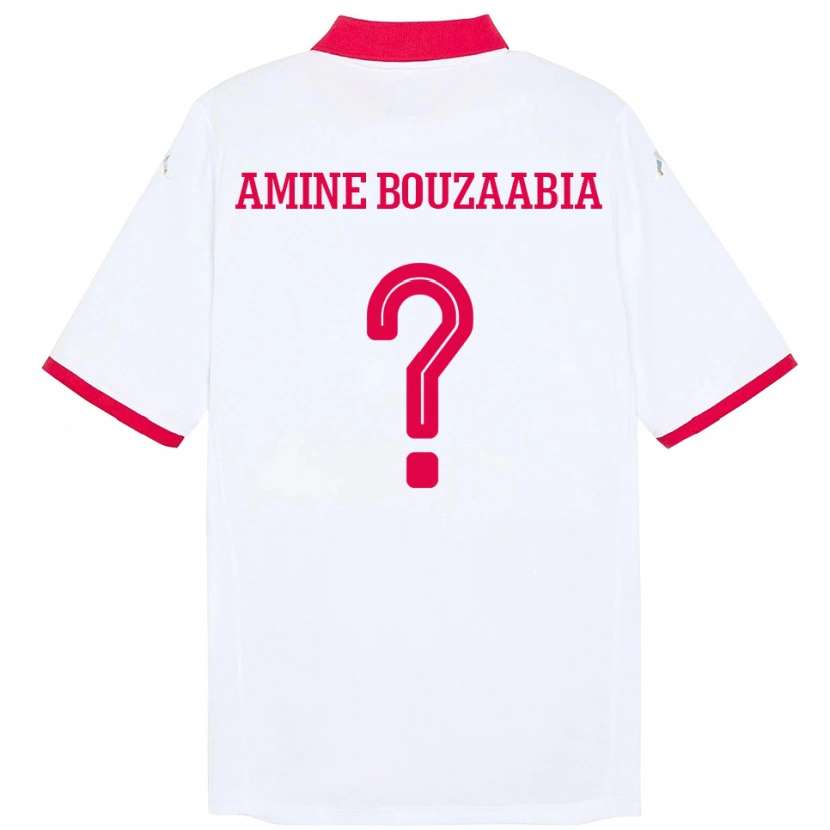 Danxen Women Tunisia Mohamed Amine Bouzaabia #0 White Away Jersey 24-26 T-Shirt