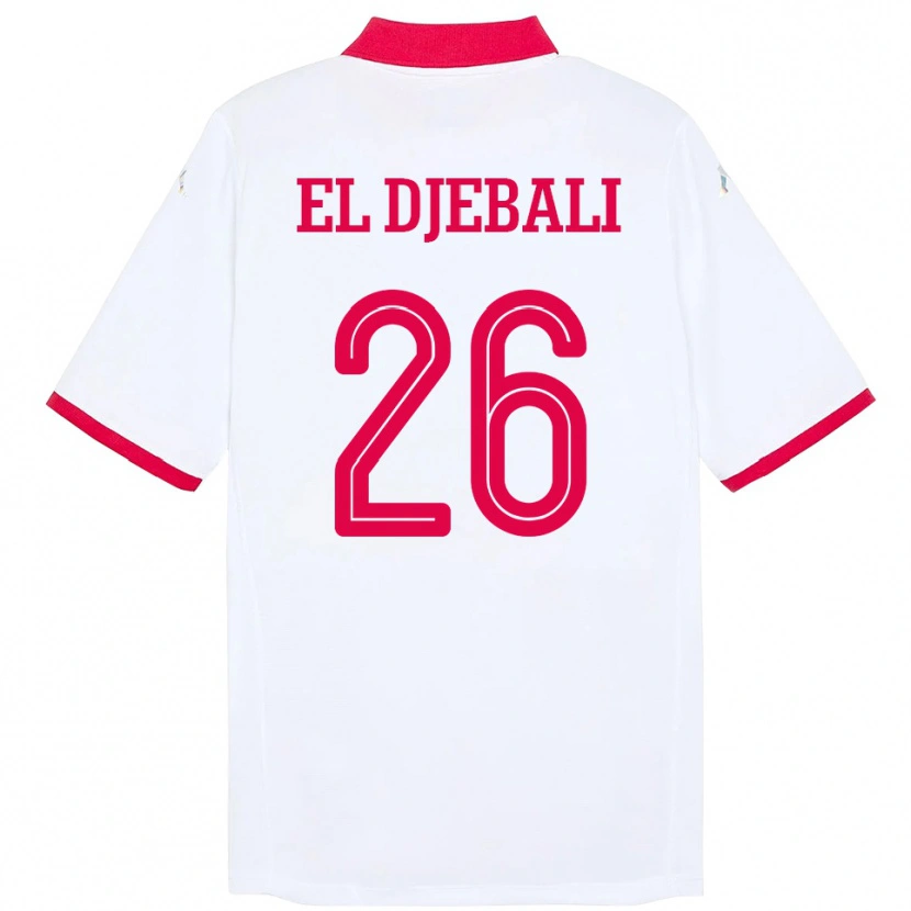 Danxen Women Tunisia Chaim El Djebali #26 White Away Jersey 24-26 T-Shirt