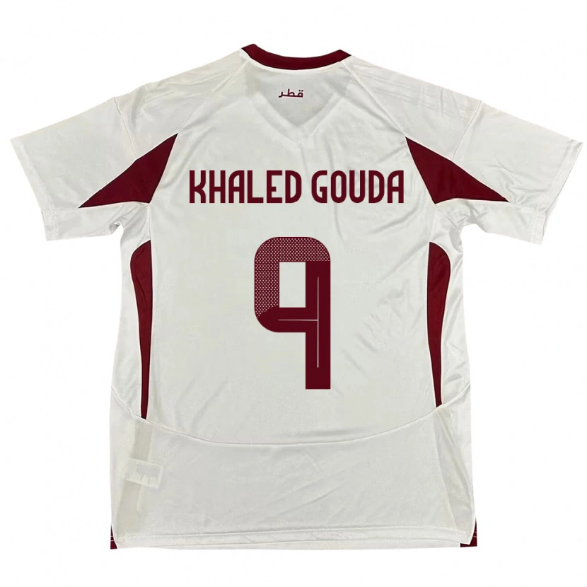Danxen Women Qatar Mohamed Khaled Gouda #9 White Away Jersey 24-26 T-Shirt