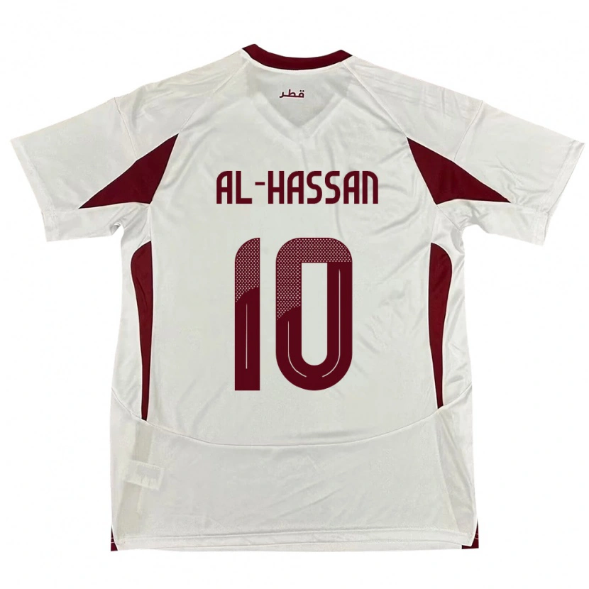 Danxen Women Qatar Ibrahim Al-Hassan #10 White Away Jersey 24-26 T-Shirt