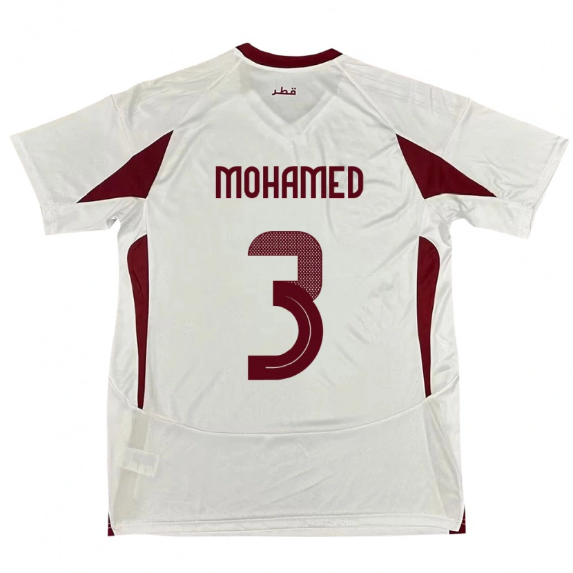 Danxen Women Qatar Motaman Mohamed #3 White Away Jersey 24-26 T-Shirt